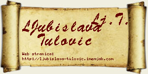 LJubislava Tulović vizit kartica
